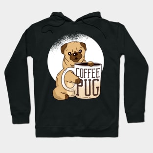 Cute Coffee Pug graphic, Coffee And Dog Lover Gift, Pug Mama design Hoodie